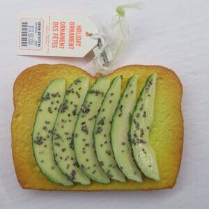 Urban Outfitters Avocado Toast Food Christmas Ornament Soft Foam NWT